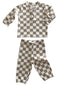 Tiramisu Checkerboard / Organic Wells Top + Pant Set