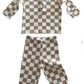 Tiramisu Checkerboard / Organic Wells Top + Pant Set