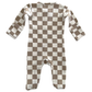 Tiramisu Checkerboard / Organic Zip Footie