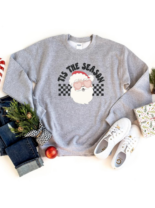 Tis The Season Santa Adult Sweatshirt, Graphite