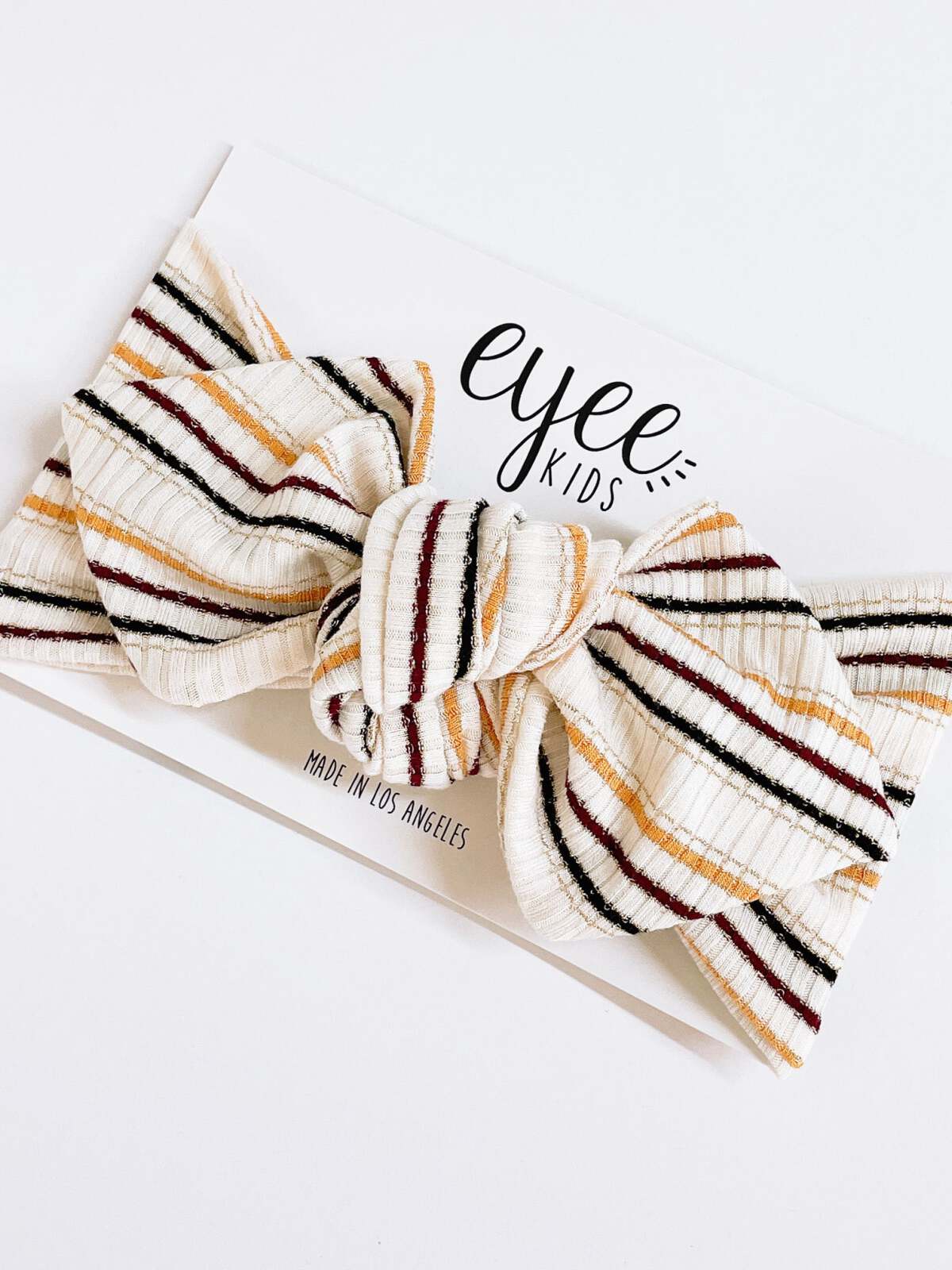 Top Knot Headband, Ribbed Autumn Shimmer Stripes