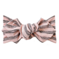 Top Knot Headband, Ribbed Blush/Grey Stripe