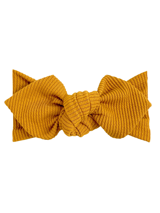 Top Knot Headband, Textured Mustard