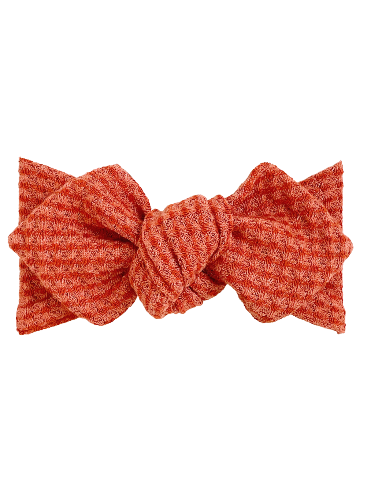 Top Knot Headband, Waffle Terracotta Stripe