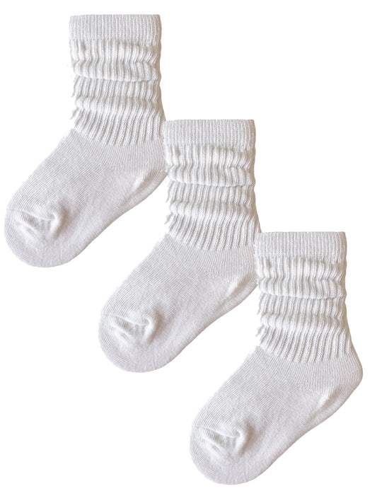 3-Pack Tube Socks, White