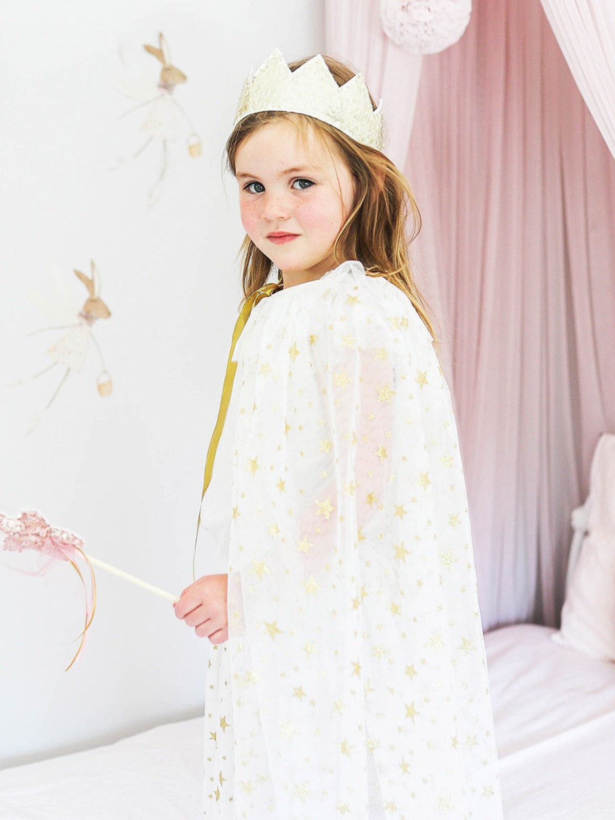 Tulle Star Cape, Ivory