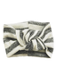 Twist Knot Headband, Ivory/Black Marled Stripe