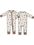 2-Way Zip Romper, Northern Woodland Animals