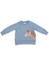 Raglan Sweatshirt, Blue Horse Head
