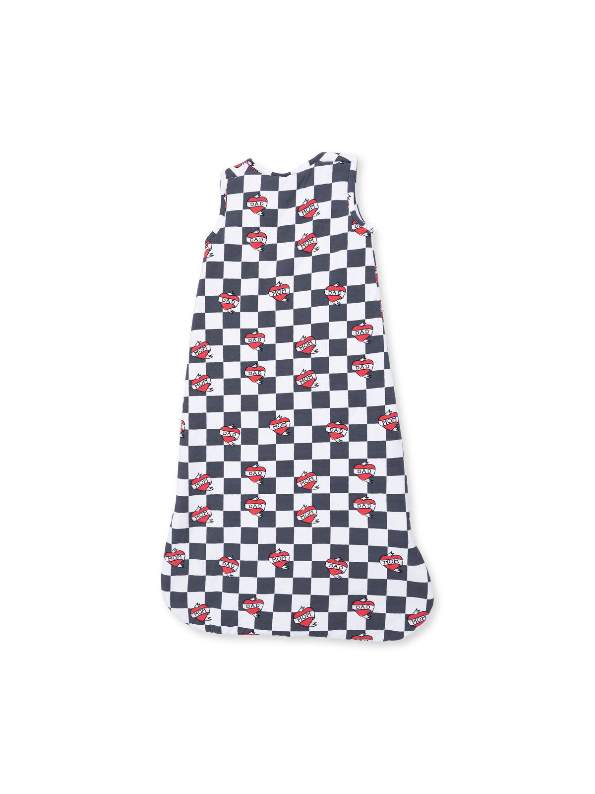 Sleep Bag, Heart Tattoo Check Black