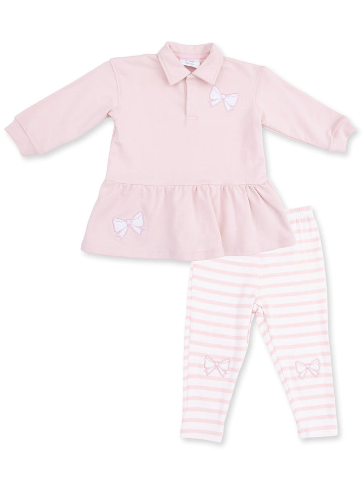 Polo Dress & Legging, Football Dot & Stripe