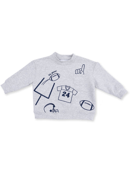 Drop Sleeve Sweatshirt, Football Navy