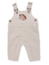 Beige corduroy overalls with a horse embroidery on the front and adjustable straps. Perfect for toddlers.