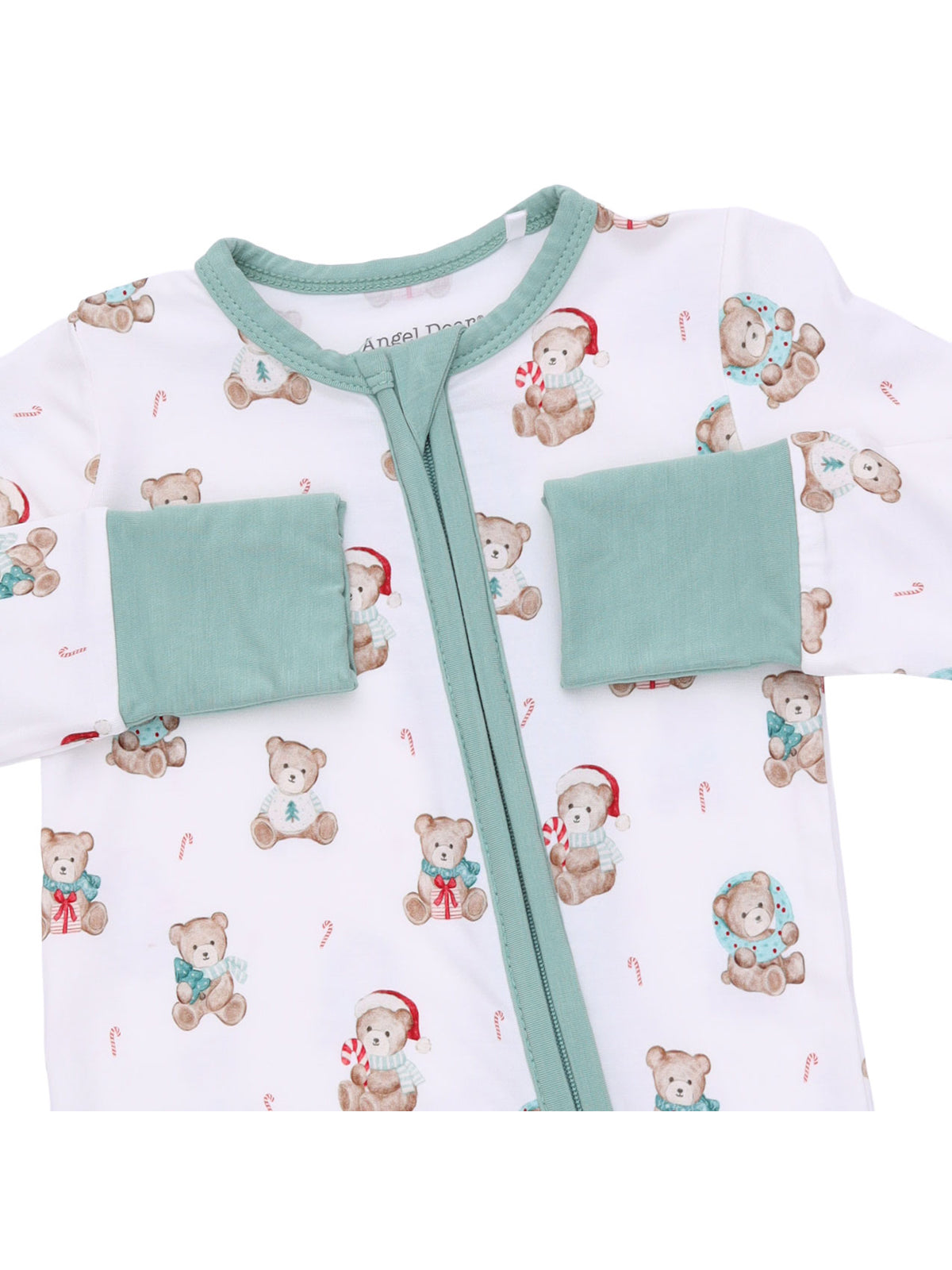 2-Way Zip Romper, Christmas Teddy Bears Uni