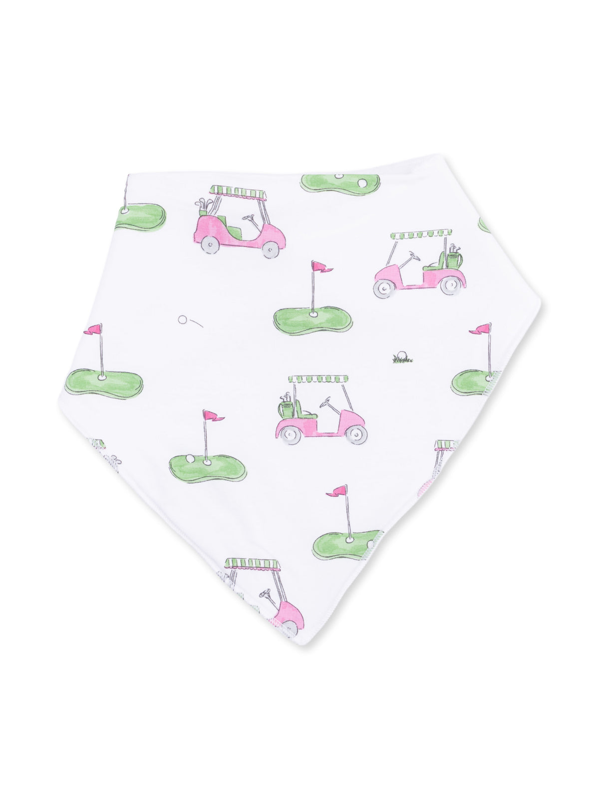 Bandana Bib, Golf Carts Pink
