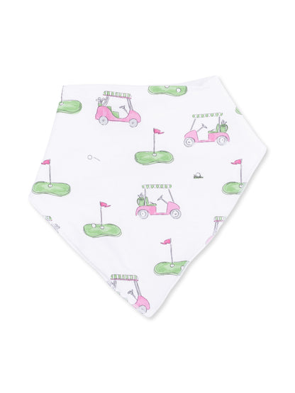 Bandana Bib, Golf Carts Pink
