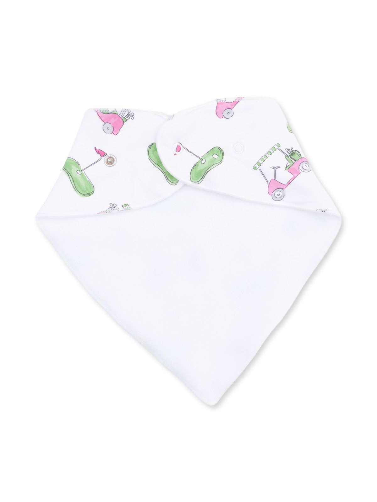 Bandana Bib, Golf Carts Pink