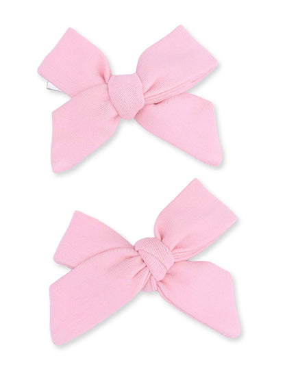 2-Pack Hair Bows w/Clips, Candy Pink