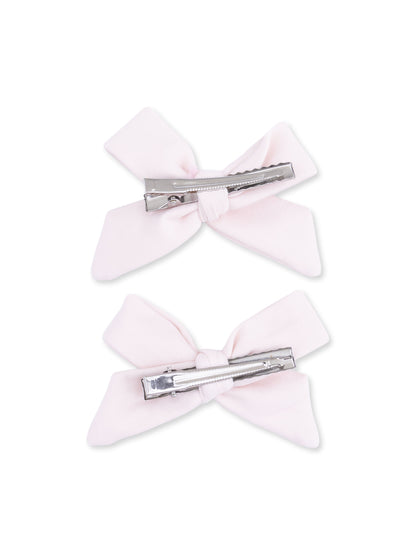 2-Pack Hair Bows w/Clips, Mauve Morn