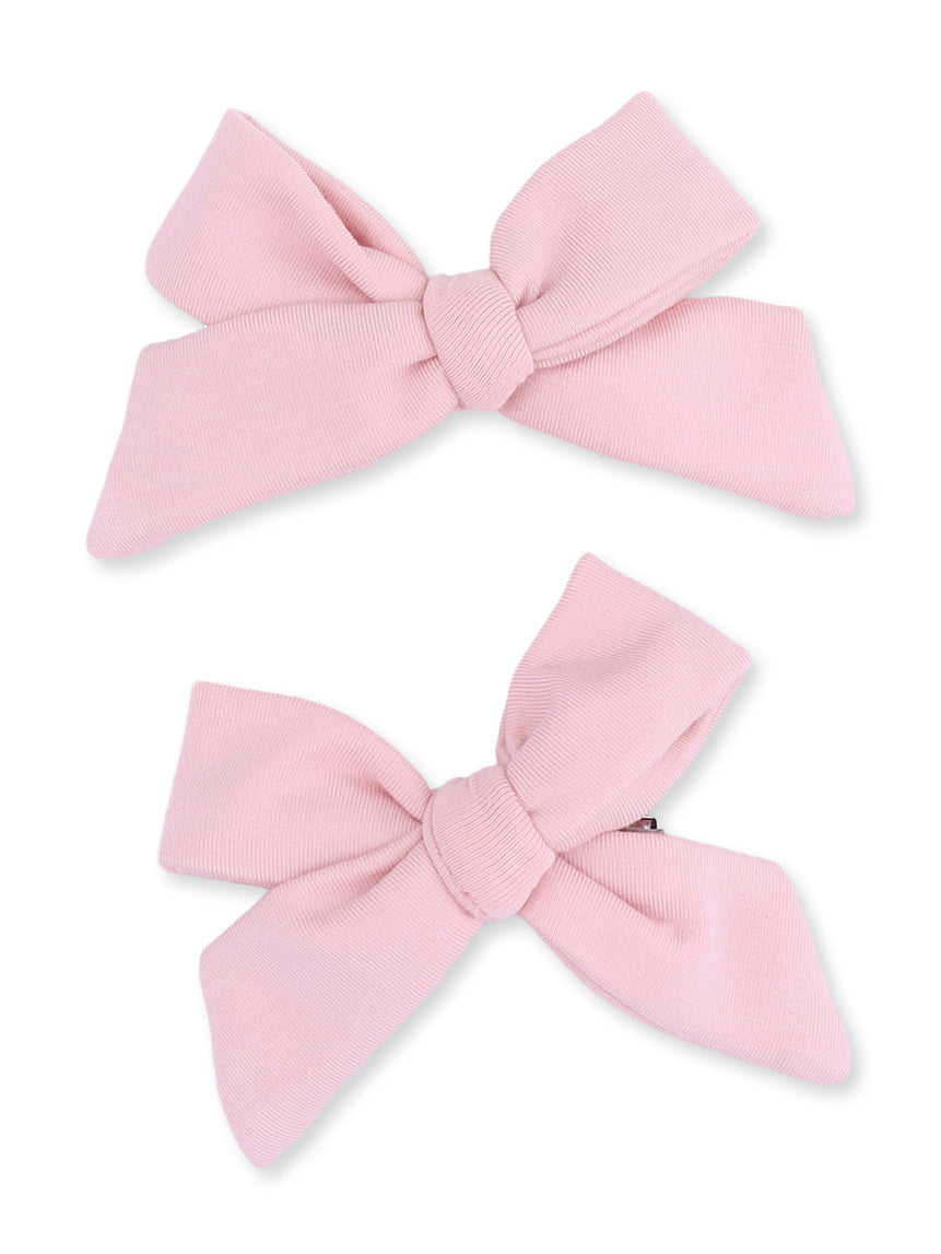 2-Pack Hair Bows w/Clips, Peachskin