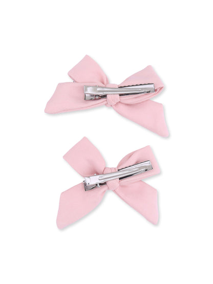 2-Pack Hair Bows w/Clips, Peachskin