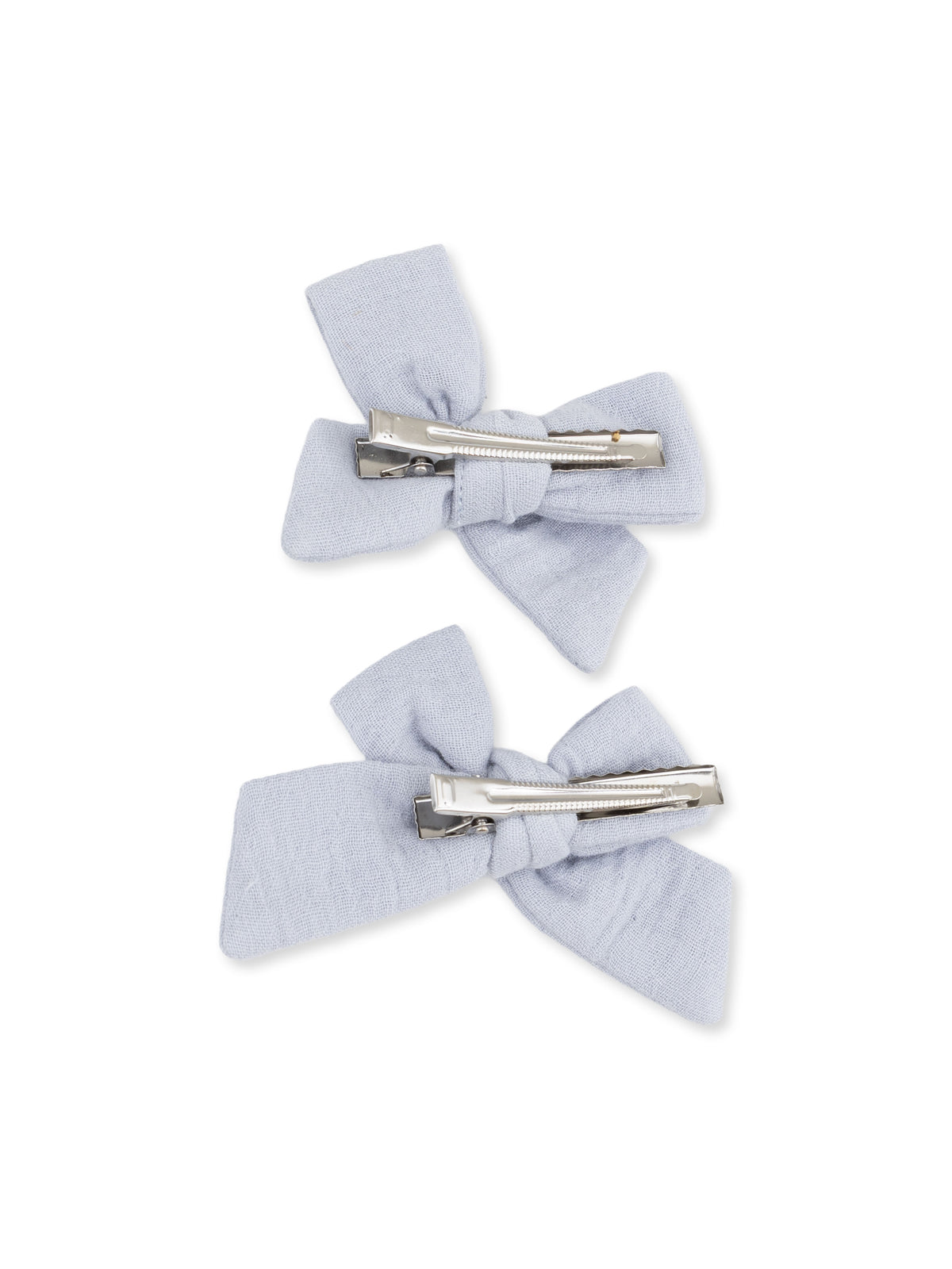 2-Pack Hair Bows w/Clips, Zen Blue Muslin