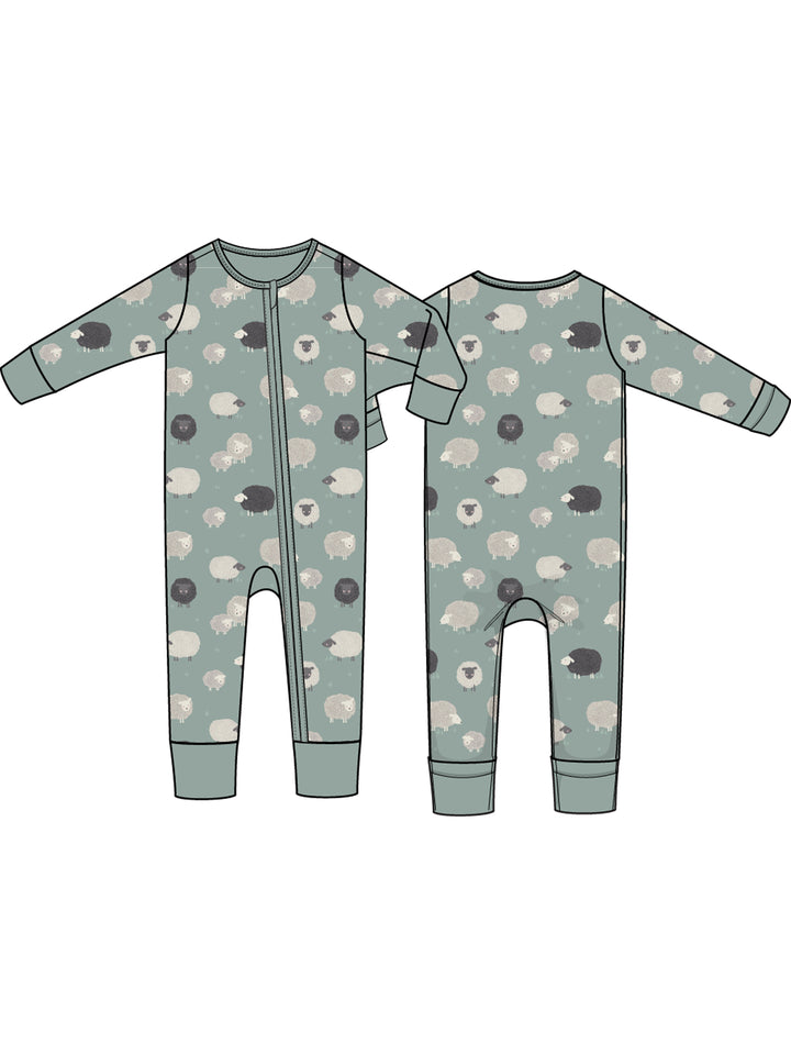 2-Way Zip Romper, Black Sheep