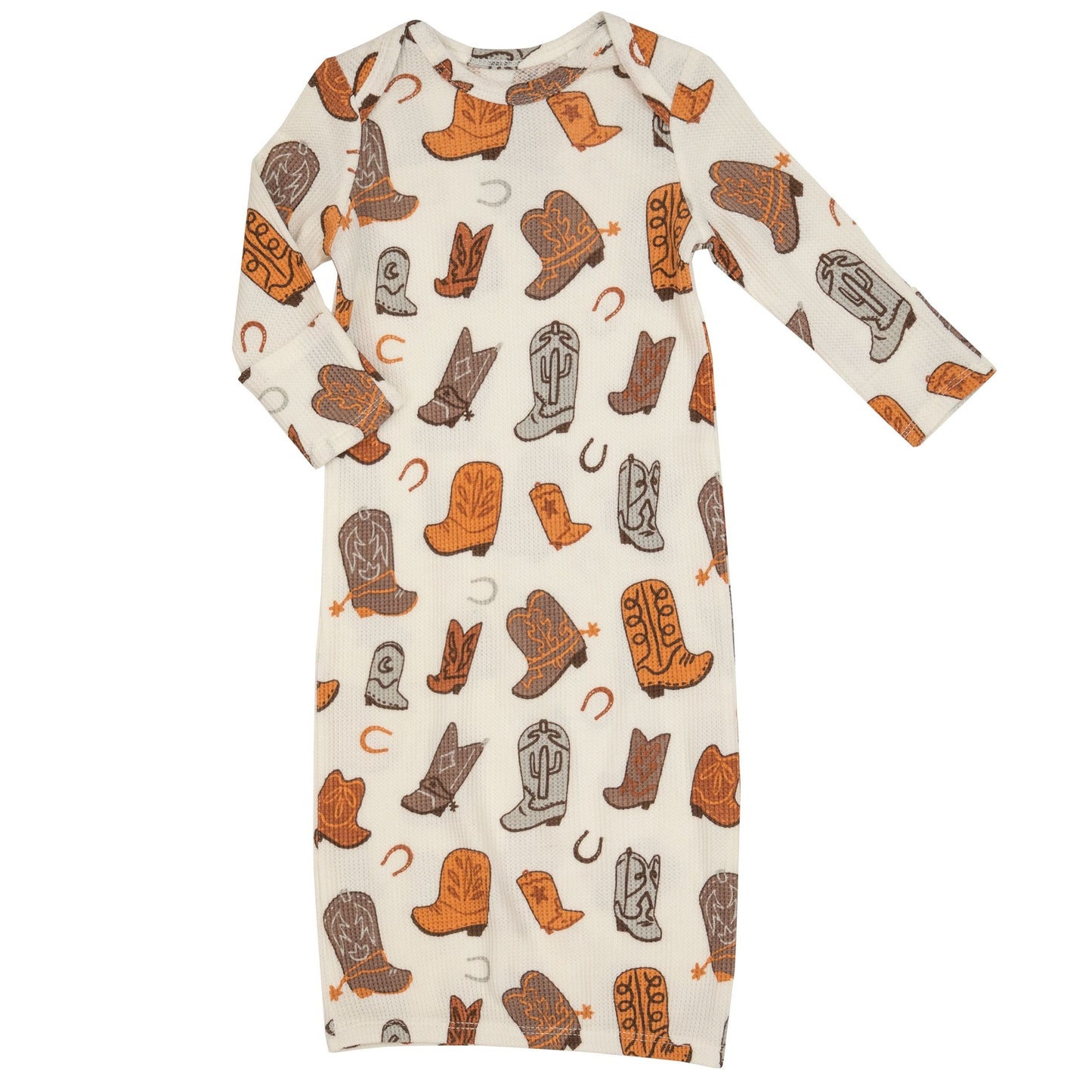 Thermal Easy Change Gown, Brown Cowboy Boots