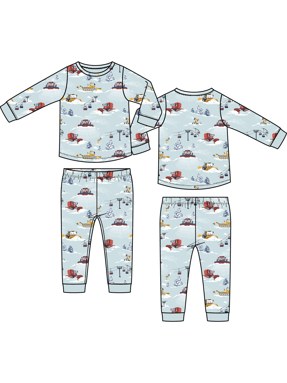Long Sleeve Loungewear Set, Snow Machines