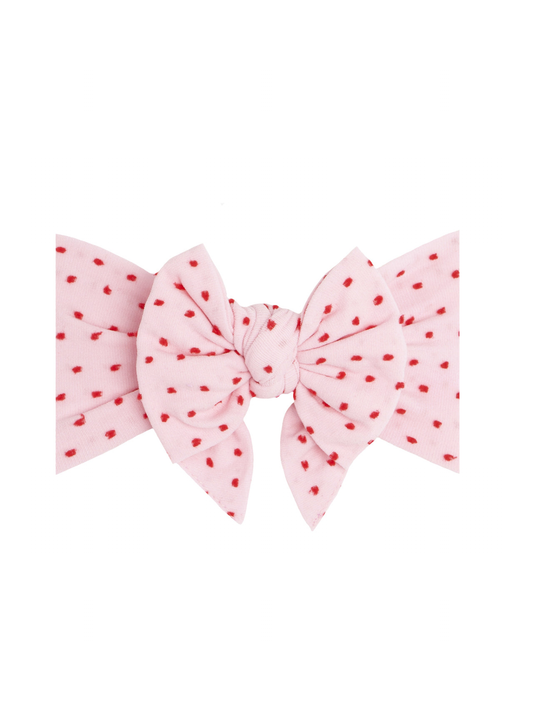 Valentine Enormous Shabby Bow, Pink/Red Dots