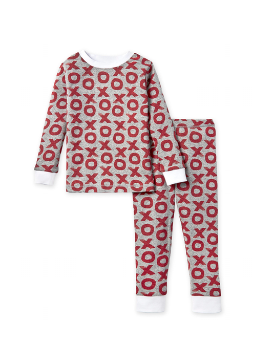 Valentine's Day Organic 2-Piece Pajama Set, X's and O's