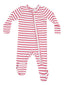 Ribbed 2-Way Zip Footie, Vintage Red Stripe