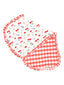 Ruffle Burp Cloth, Watercolor Cherries + Gingham