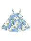 Paperbag Ruffle Dress, Watercolor Hydrangeas