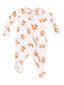 2-Way Zip Ruffle Back Footie, Watercolor Peaches