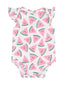 Ruffle Sleeve Bodysuit, Watermelon Hearts