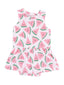 Sleeveless Skirted Bodysuit, Watermelon Hearts