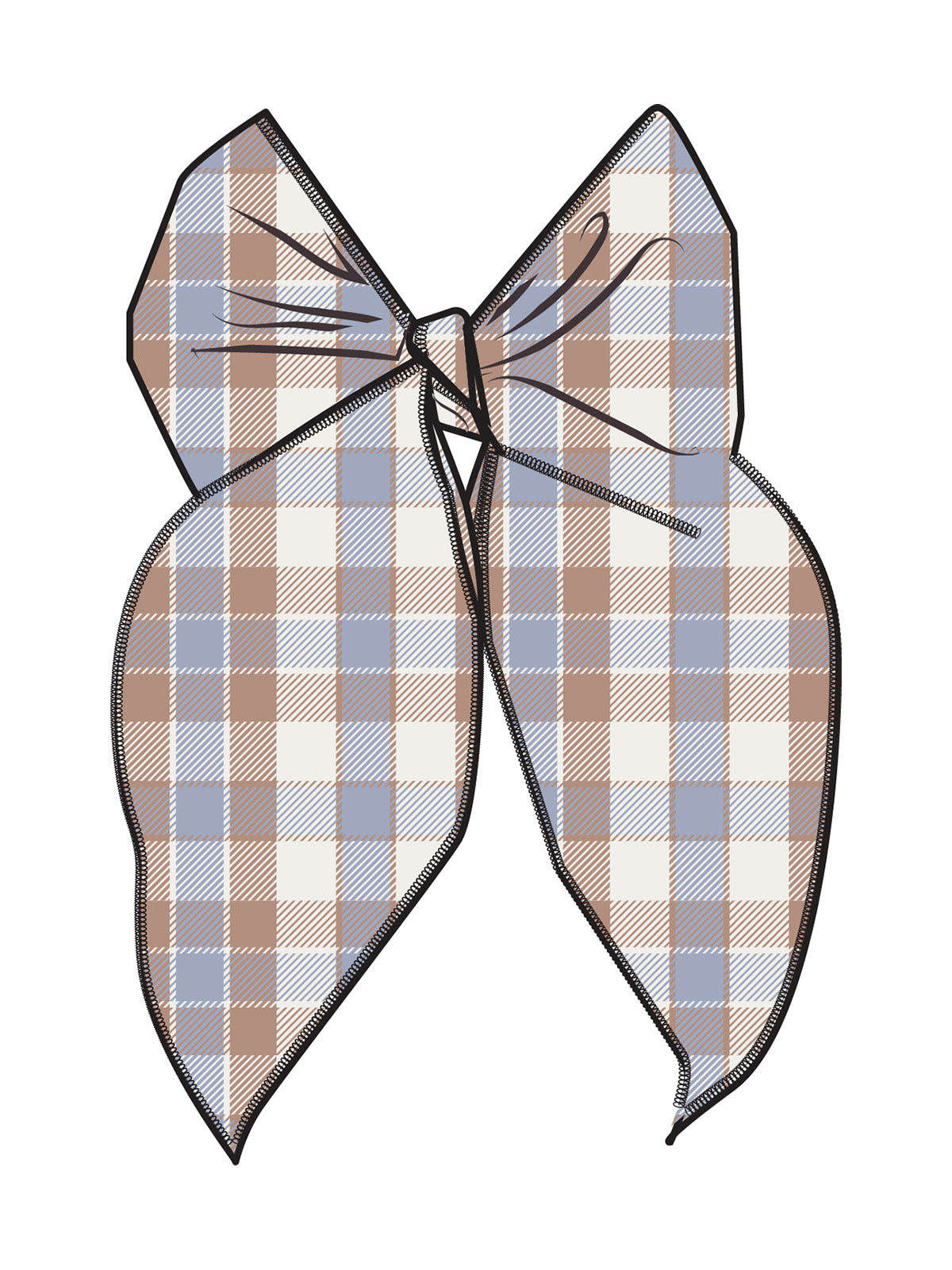 Large Bow Hair Clip, Western Plaid