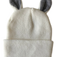 Baby's First Hat, Warm White/Grey Bunny