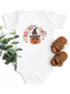 Wicked Cute Pumpkin Short Sleeve Bodysuit, White