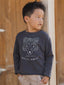 Rylee & Cru Raw Edge Long Sleeve Tee, Wolf Pack