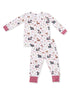 Long Sleeve Loungewear Set, Southern Woodland Animals Pink