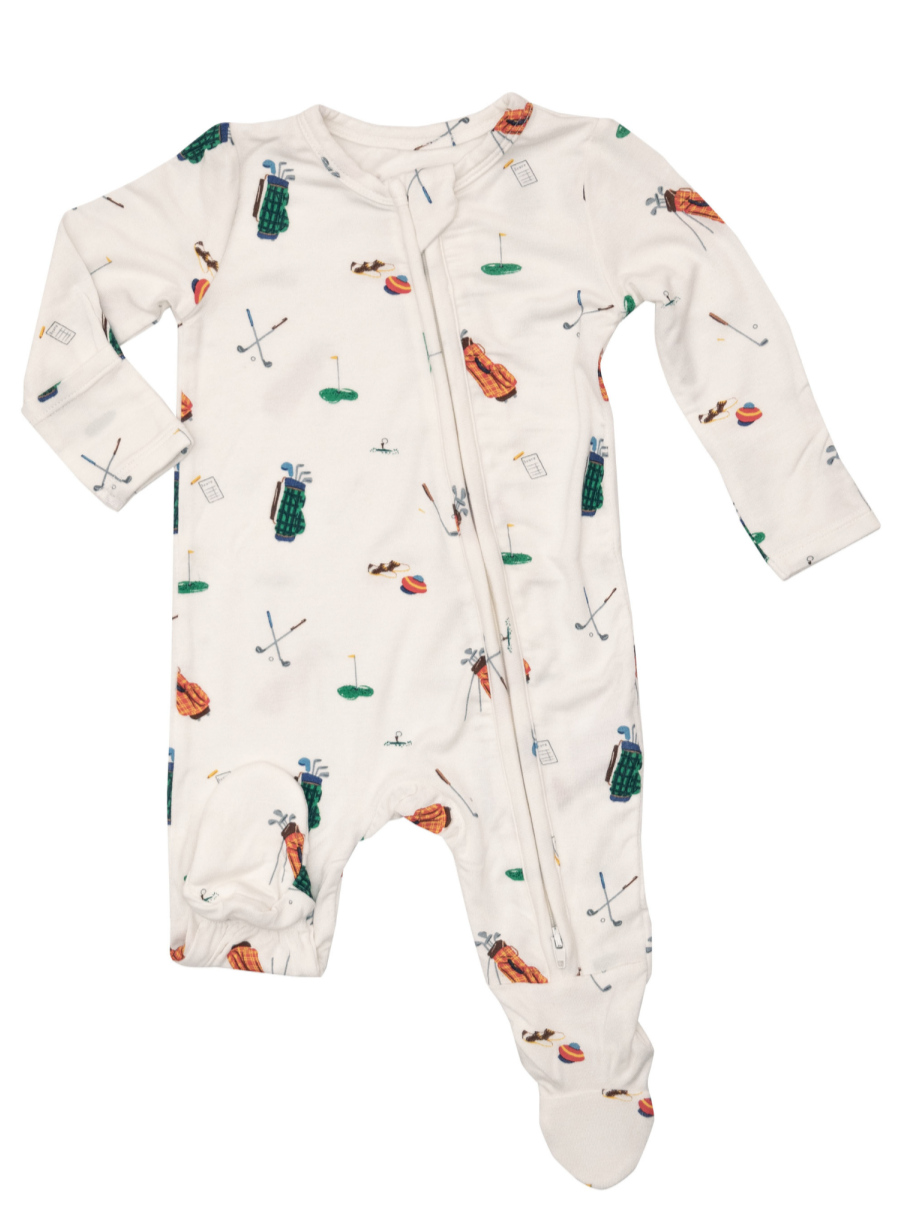 Santa's Golf Zipped Footie