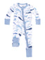 2-Way Zip Romper, Blue Whales