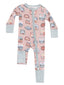 2-Way Zip Romper, National Park Patches Pink