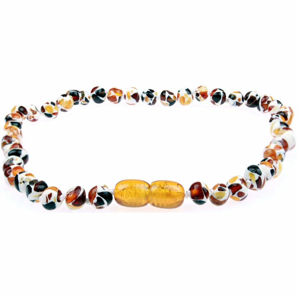 SpearmintLOVE’s baby Amber Teething Necklace, Baroque Mosaic