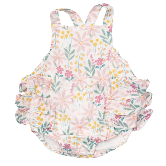 Ruffle Sunsuit, Pinwheel Floral