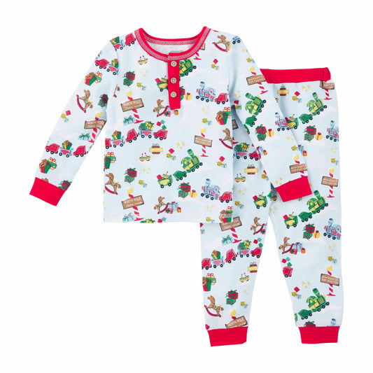 2-Piece Pajama Set, Blue Toyland Christmas