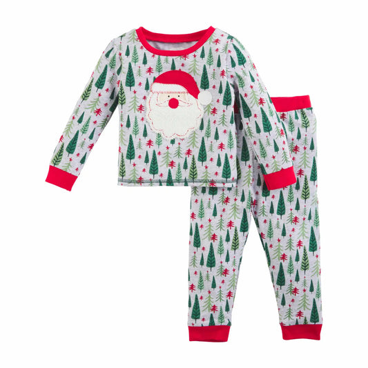2-Piece Pajama Set, Santa Christmas Trees