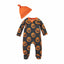 Black Jack-O-Lantern Footed Romper & Hat Set